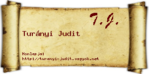 Turányi Judit névjegykártya
